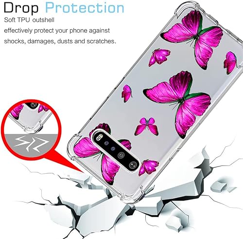 Miniatura 7 de Funda para LG V60 ThinQ 5GLG V60LM-V600 Linda funda, transparente y flexible parachoques TPU de goma suave funda de silicona para LG V60 ThinQ