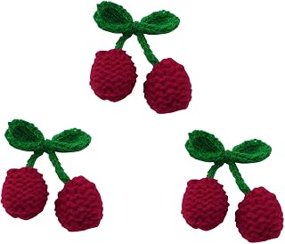 XGNG 10PCS Yarn Cherry Ornament Applique Patch for Luggage Hat Shoes Headwear Hair Clip Corsages DIY Decorations