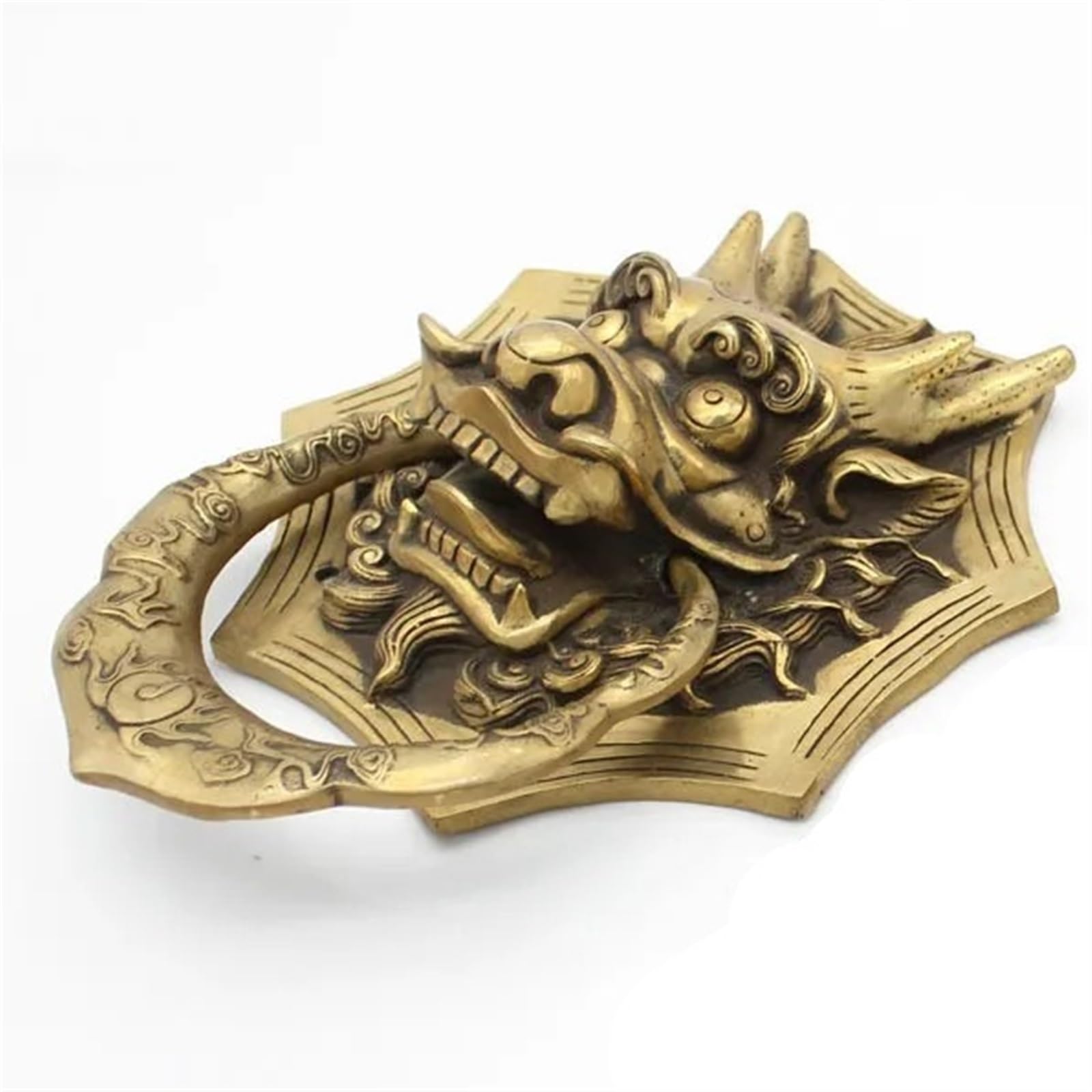 Heurtoir de porte Heurtoir de porte en laiton forme dragon, poignées meubles cour villa bois, heurtoir bronze, décoration la maison