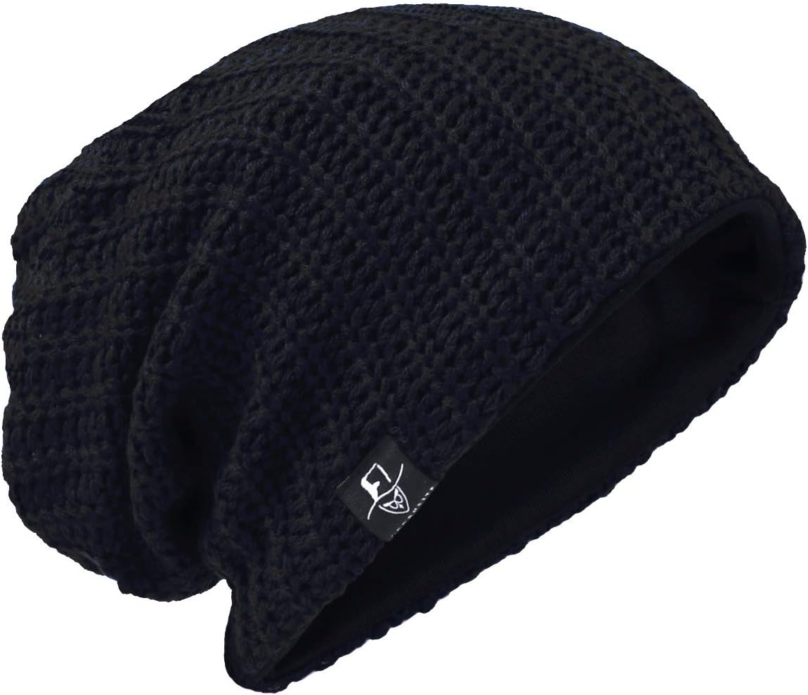 Men's Slouchy Beanie Knit Rasta Skull Cap for Summer Winter