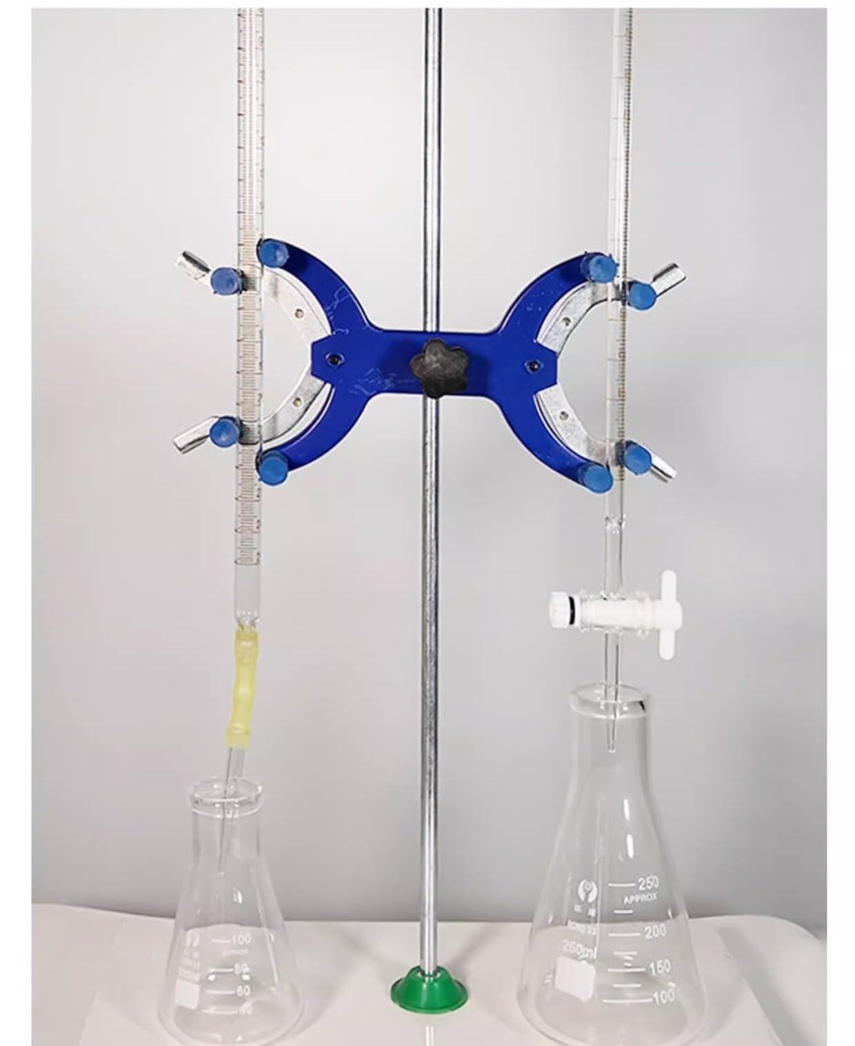 Borosilikatglas-Bürette mit PTFE-Hahn, 50mL Fassungsvermögen, 0,10mL Teilung, Klasse A