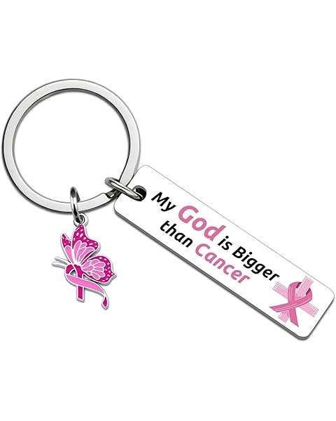 MOEXUKO Breast Cancer Gifts for Woman Breast Cancer Awareness Accessories Inspirational Keychain Cancers Care Gifts for Women Cancers Comfort Gift for Survivor Chemo Get Well Soon Keyring