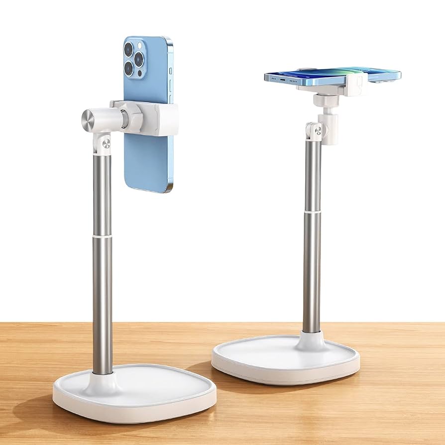 スマートフォンとタブレット用の自由度の高い伸縮式卓上スタンド Amazon.co.jp: 携帯スタンド 卓上 高さ伸縮可能 360°角度調整