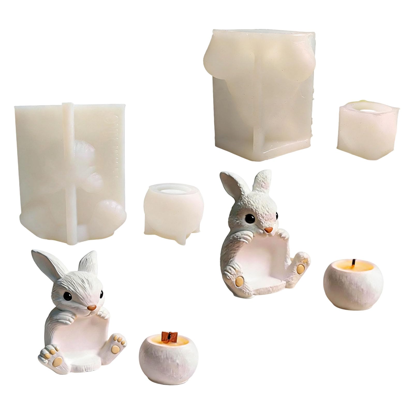 Zeiwohndc Multicolor Silicone With Rabbits And Bowl Designs Suitable For Various Craft Gift Making Silicone