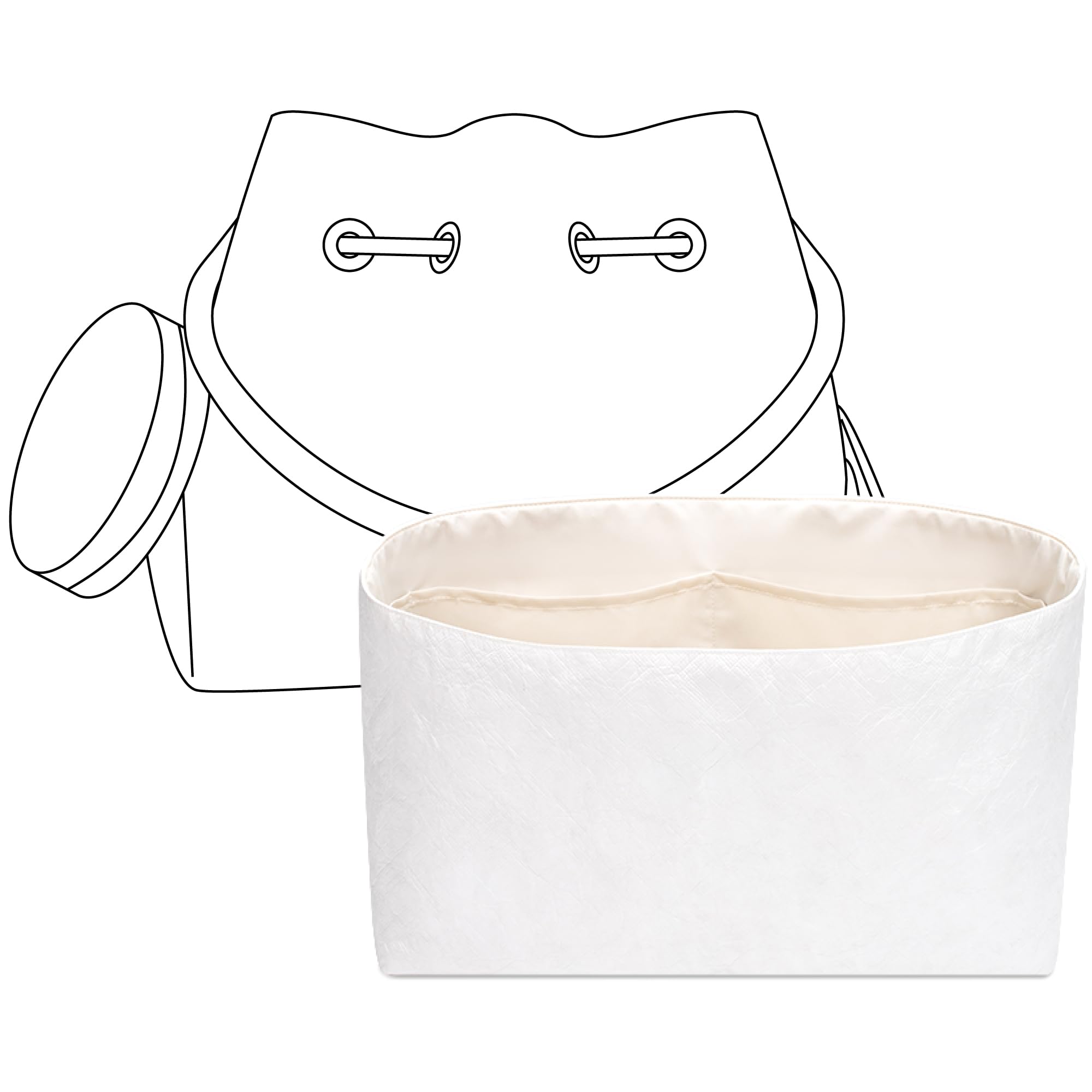 FANJI Project Tote Bag Organizer Insert for LV Bella Bucket Bag Handbag, Custom Fit Inside Premium Craie Lightweight WaterResistant Purse Insert