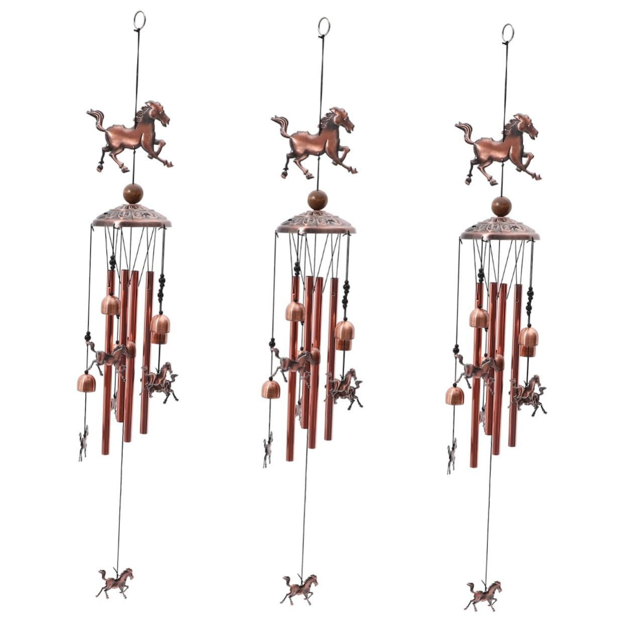 Abaodam 3 Stück Chic für Garten Pferde Glockenspiel für Außenbereiche Dekorative Hängende Windglocke für Terrasse Perfektes Ornament für Gartenliebhaber und Dekorationsfreunde