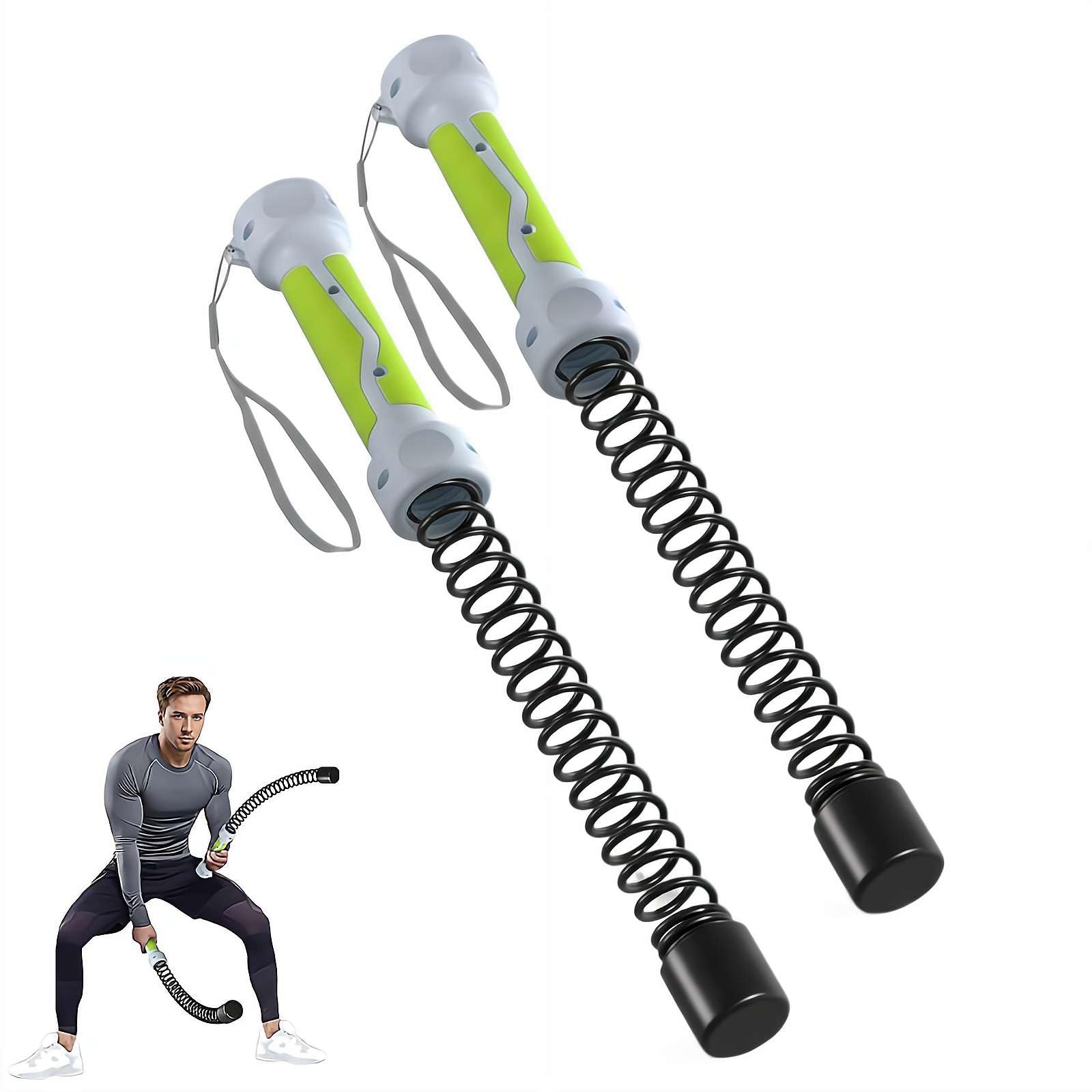 Cuerdas de batalla inalámbricas sin cuerda para gimnasio en casa, cuerdas de batalla de ejercicio portátiles, cuerda de entrenamiento pesada para entrenamiento HIIT, cardio y fuerza, equipos de