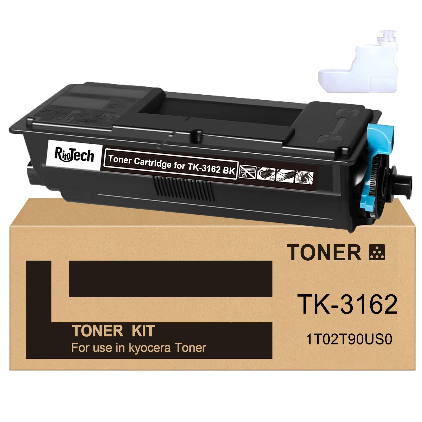 TK3162 TK-3162 Black Toner Cartridge, 1T02T90US0 Compatible for Kyocera ECOSYS P3045dn M3645idn M3145idn Printers, Extra High Capacity Up to 12,500 Pages,with Upgraded Chip,No Fading,No Streak