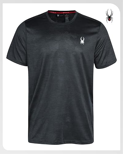 Miniatura 5 de Spyder Camiseta deportiva para hombre - Camiseta deportiva de rendimiento activo - Camisa de manga corta Dry Fit (S-XL)