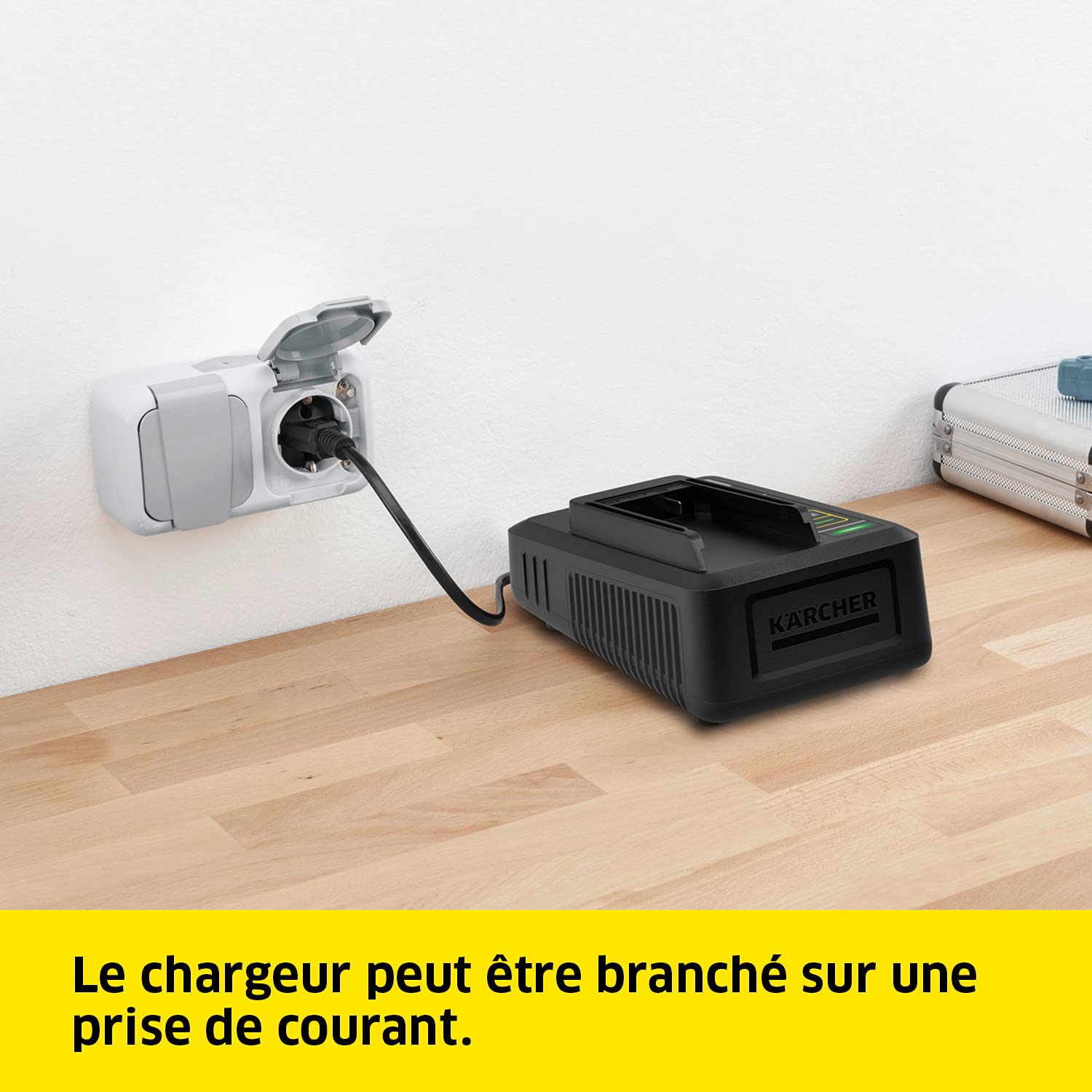 Kärcher 18 V Set Battery Power 18/25, Batterie 18 V/2,5 Ah Chargeur Rapide, Lithium-Ion, Temps de Charge 100% en moins d'1h30, pour Outils Plateforme 18 V