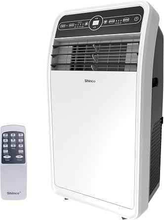 Shinco 10,000 BTU Portable Air Conditioner with Heater up to 400 Sq. Ft, Ac Heater Combo Window Unit, Portable AC Unit with Dehumidifier & Fan, Cools & Heats,Remote Control and Window Kit-White