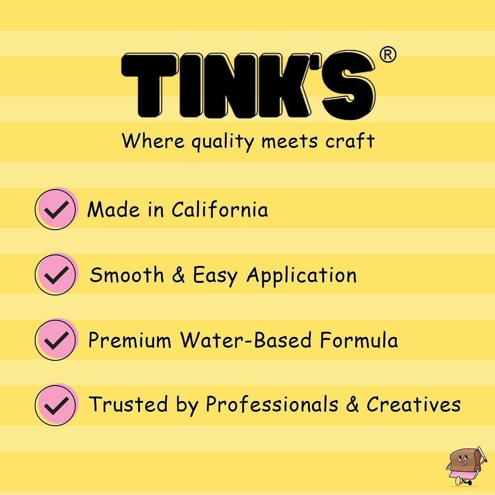 Tinks Screen Printing Ink - Blue - 8oz Water-Based Fabric Ink - Screen Printing, Stenciling, Tote Bags & Fabric Stamping - Non-Toxic, No Harsh Fumes, Soap & Water Cleanup - Made in California