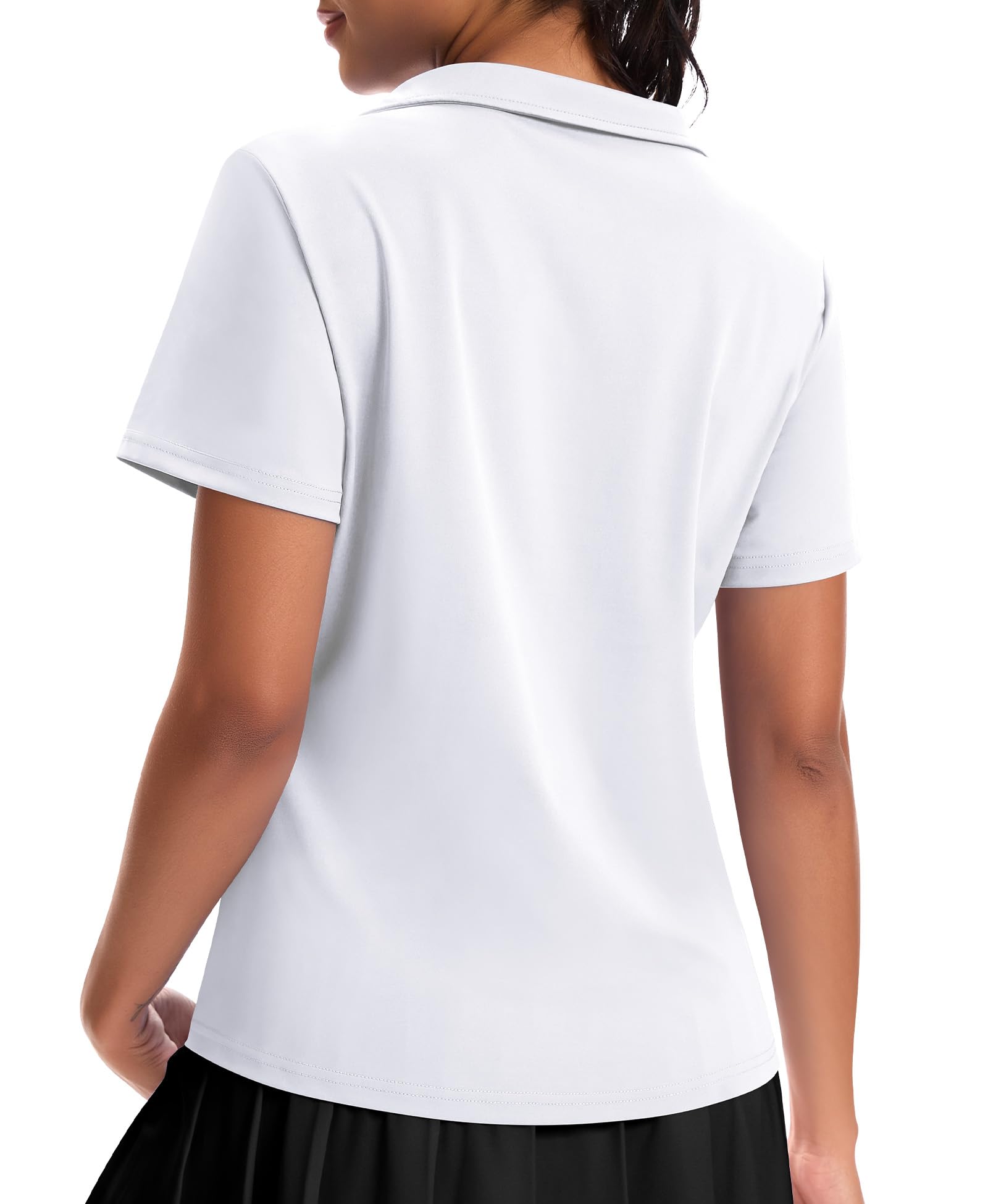 JoyGirl Polo à Manches Courtes pour Femme - UPF 50+ - Col en V - Léger et Respirant - pour l'été - pour Le Golf et Le Tennis