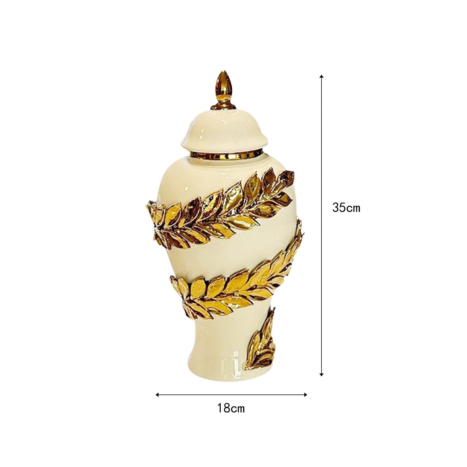 Vaso in Ceramica, Vaso in, Decorazione da Tavola, Vaso per Fiori, Contenitore per Riporre Oggetti, 18 cmx18 cmx35 cm