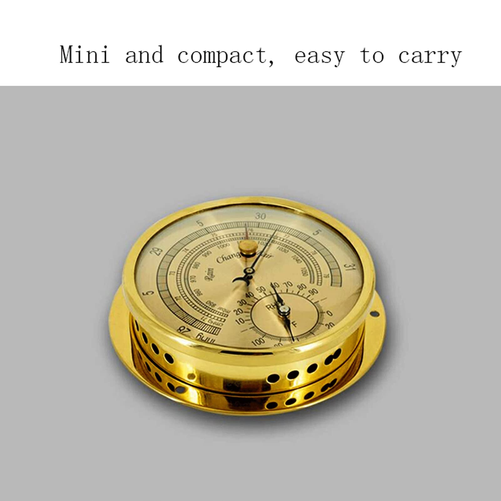 Barometer, Traditionelles Barometer mit Zifferblatt und Temperatur- und Feuchtigkeitsanzeige