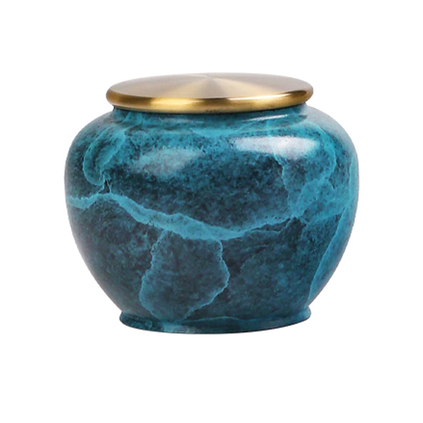 Mini Urnas para Cenizas Humanas, Puro Latón Pequeño Cremación Urnas para Cenizas Humanas Hermosas Azules Azules Azules Ujremorios Compartiendo Funerales