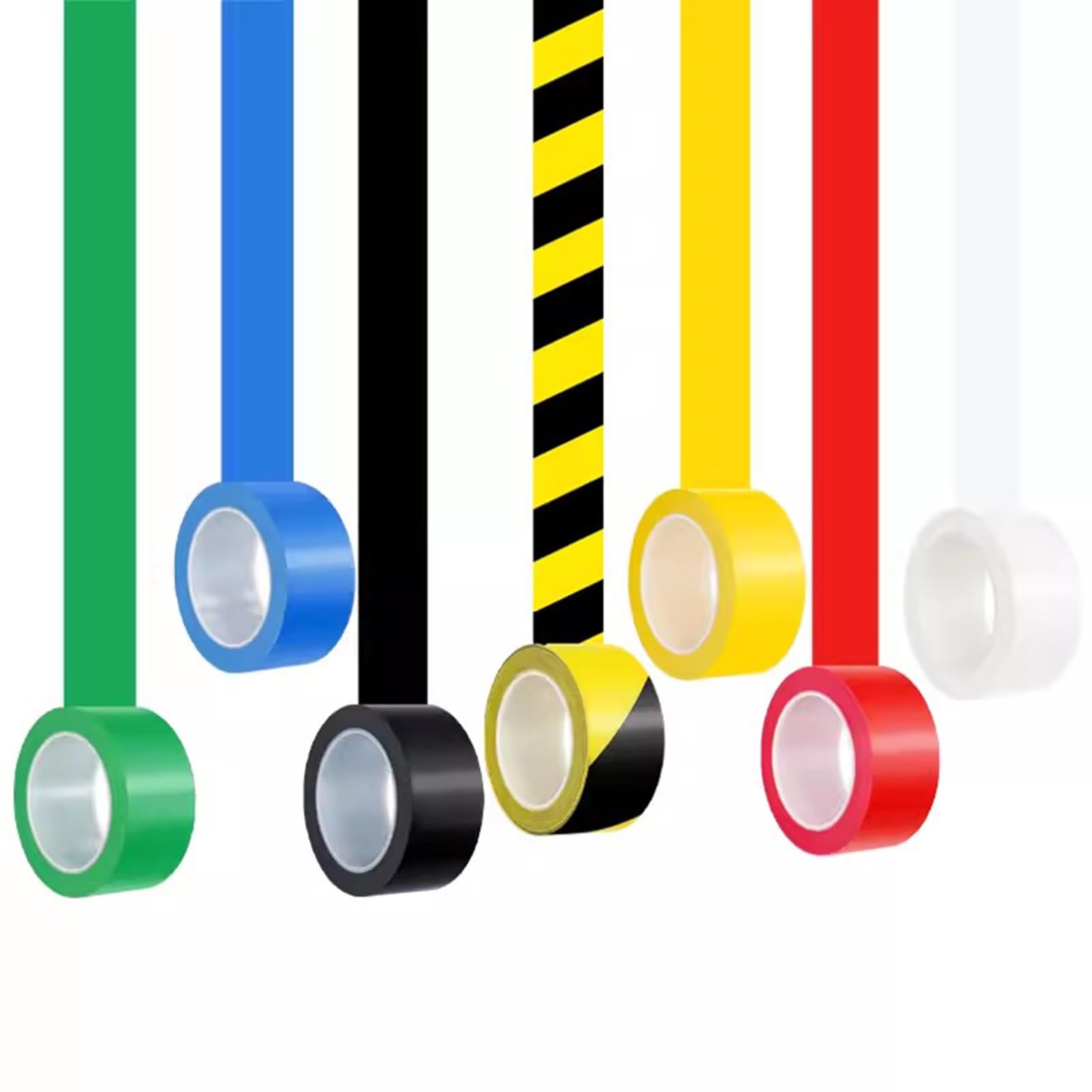 Cinta de señalización de peligro, Cinta de advertencia multicolor 48 mm x 33 m Paquete 6(Red White)
