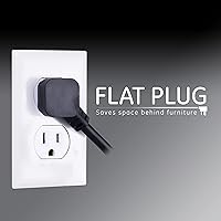 Vista 4 de GE Protector SurGE de 6 tomas, paquete de 4, cable de extensión de 20 pies, 800 julios, de enchufe plano, cubiertas de seguridad de girar