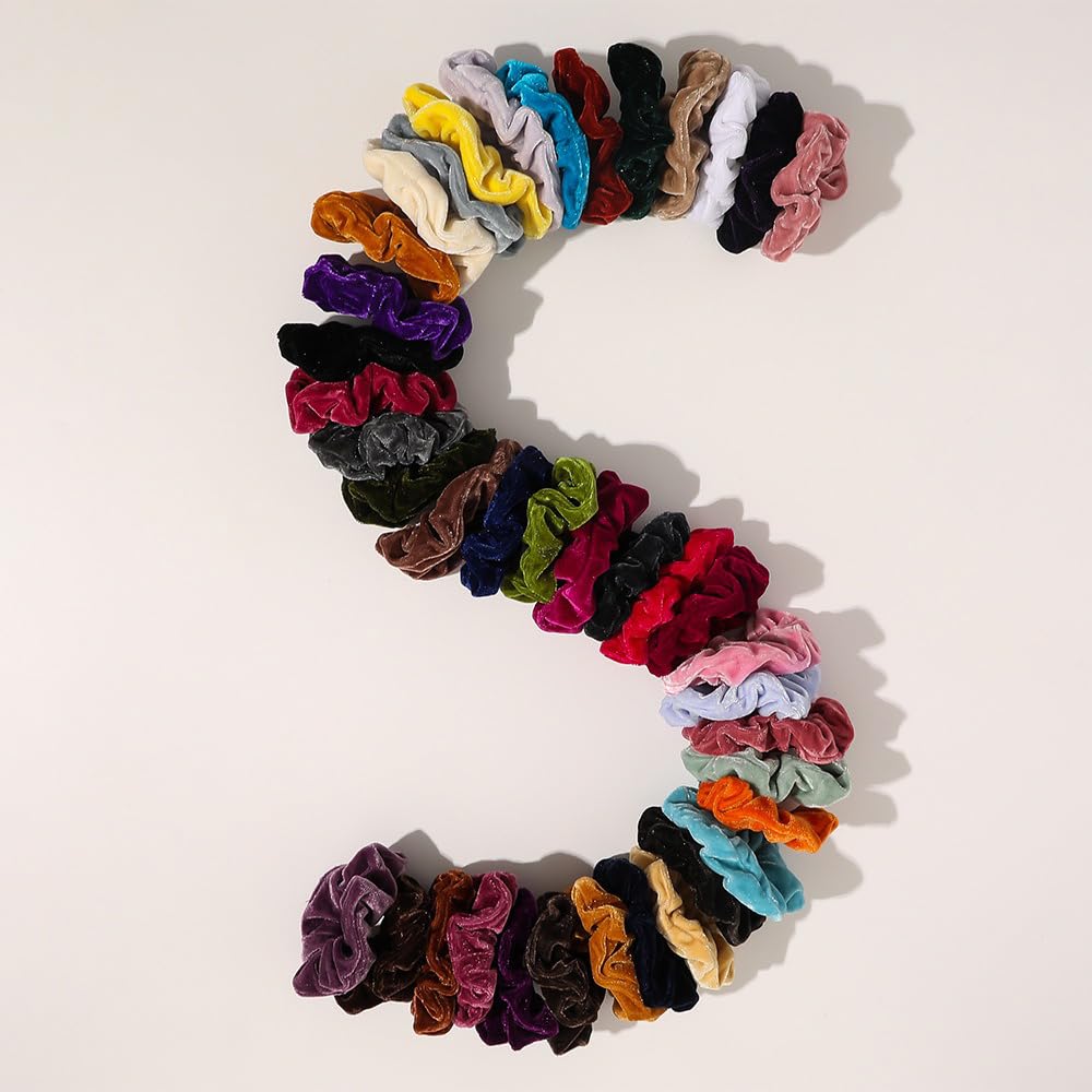 Pack of 10 Velvet Hair Bobbles for Women Elastic Scrunchies, Soft Thick Hair Bands, Hair Rings with Elastic Band - Image 4