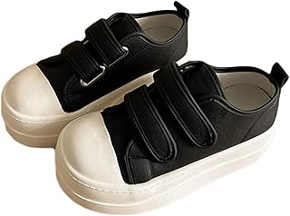 [JUI3N] 運動靴 レディース 入学式 スニーカー 通気性 柔軟性 通学靴 軽量 ブラック 大きいサイズ 滑りにくい シンプル カジュアル マジックテープ 履きやすい 歩きやすい 脱ぎやすい ランニング ウォーキングシューズ