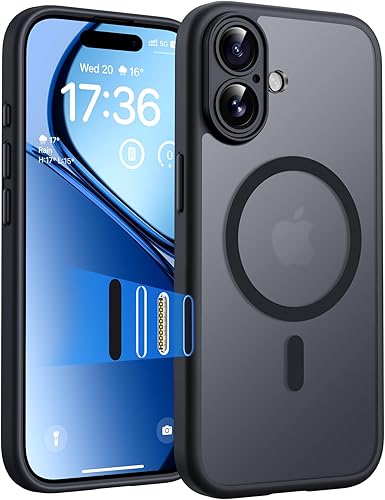 Miniatura 132 de TOCOL Funda magnética para iPhone 15, protección completa mejorada de la cámara, compatible con Magsafe, protección contra caídas, translúcida mate,