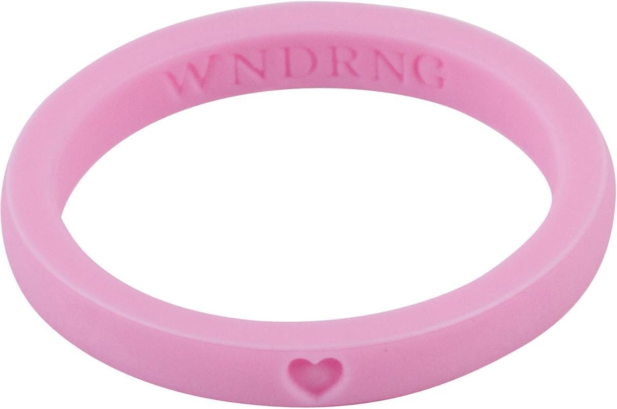 LearnFitFun Silicone Wedding Rings for Women. Thin Stackable Rubber Engagement Bands Single or Set of 10 Rings. Size 4-10 WNDRNG