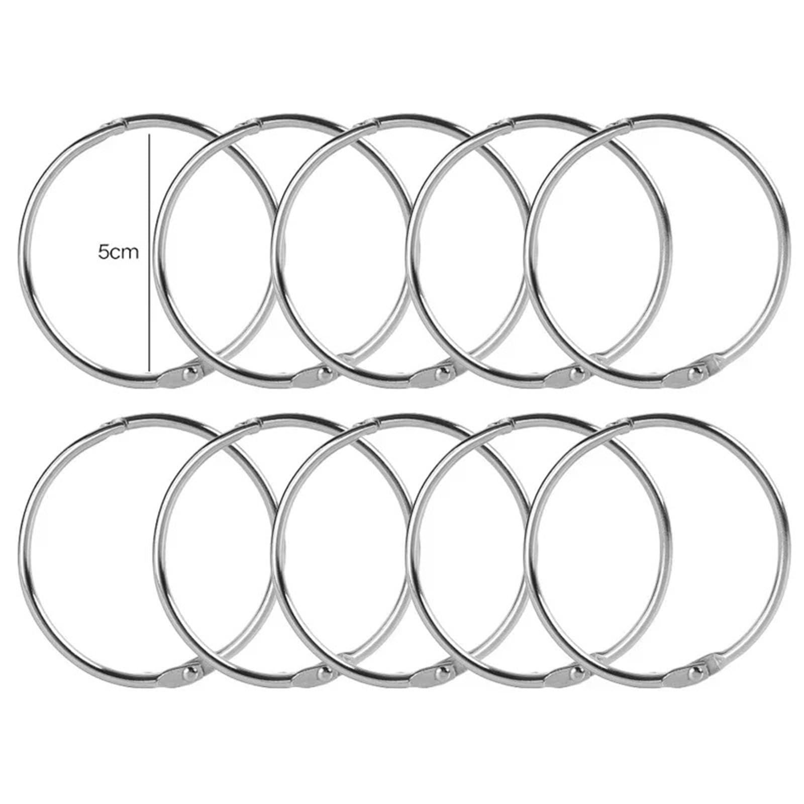 100pcs 50mm Metallo Allentato Foglia Raccoglitore Anelli Notebook Schede Indice Album Rilegatura Clip FAI DA TE Multifunzionale Bind Anello Forniture per Ufficio