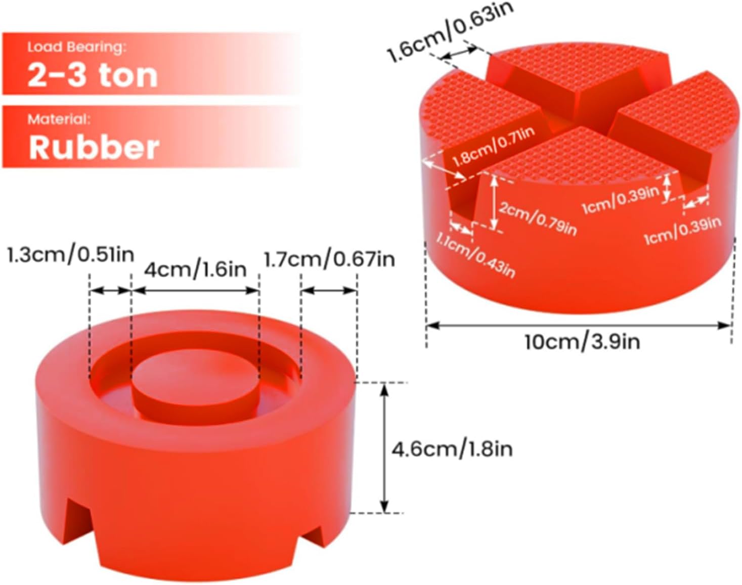 Pinch Weld Jack Pad Universal Rubber Floor Jack Pads Adapter,Thicker Sturdy and Grippy Car Jack Pad Accessories, Frame Rail Protector, 3.94 x 3.94 x 1.9 in 4 Pack