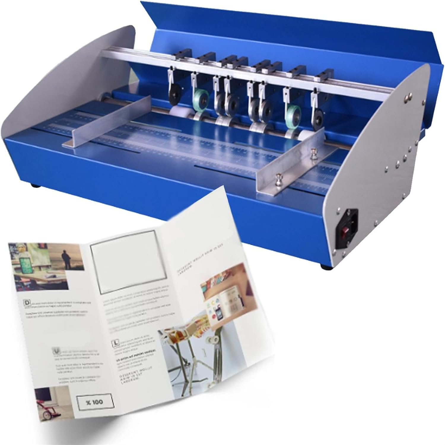 Perforador eléctrico 3 en 1, máquina de plegado de metal resistente con 2 bloques ajustables, cortador de papel para hacer tarjetas, álbumes de recortes, manualidades