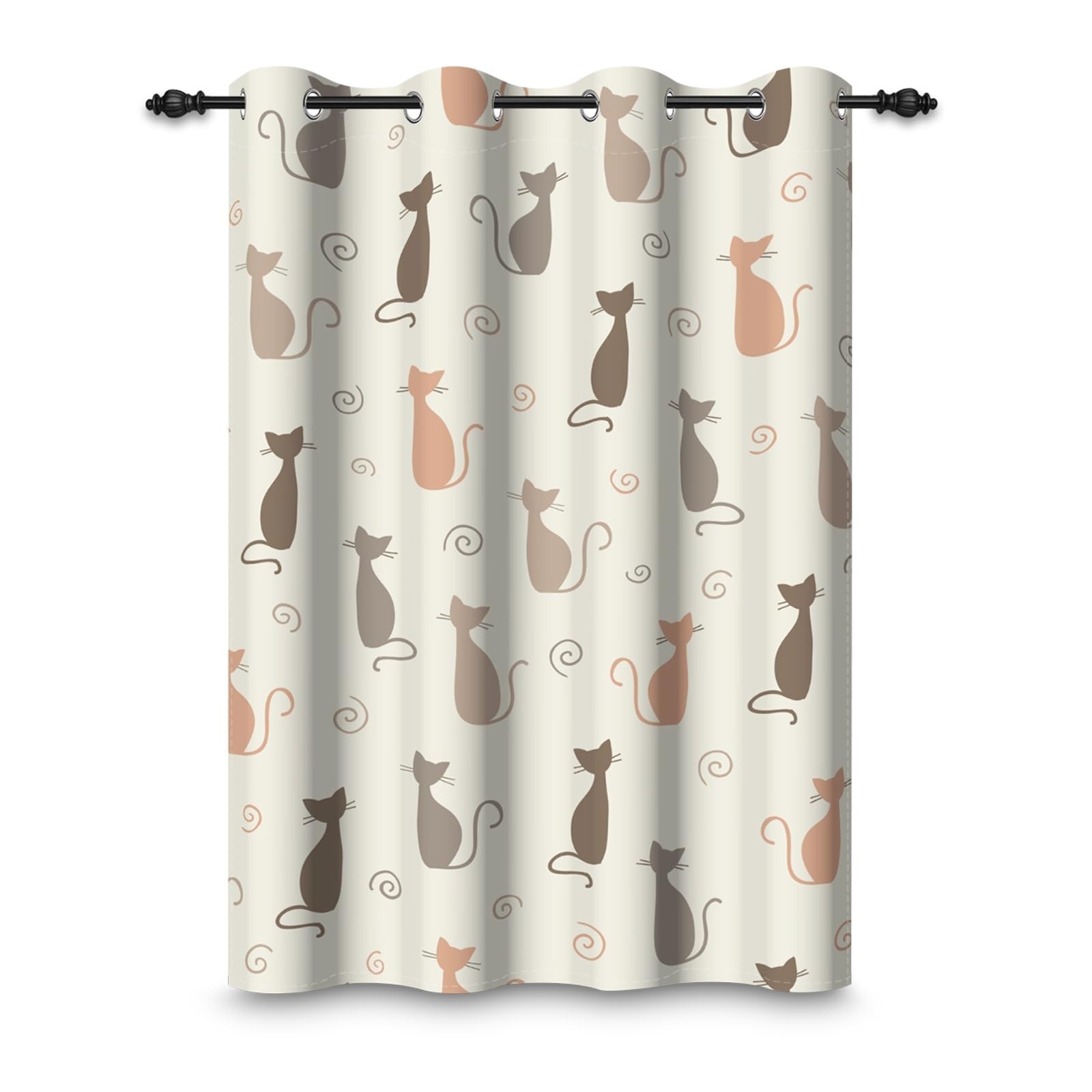 Tenda Oscurante 107x160 Cm Con Motivo Foglie E Piante Viola – 1 Pannello Con Occhielli – Termica E Fonoassorbente – Per Soggiorno E Camera Da Letto