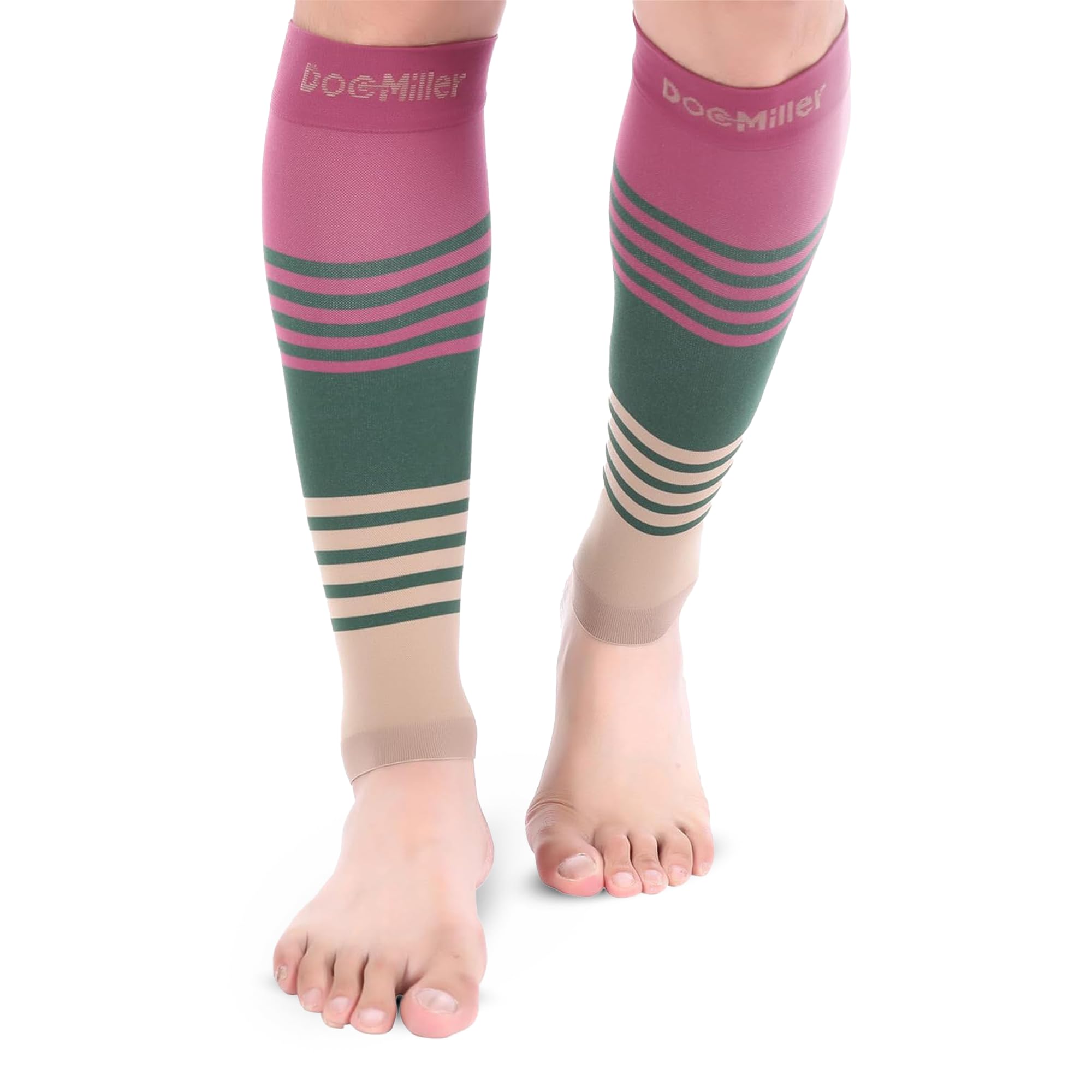 Doc Miller Calf Compression Sleeve for Men & Women – 20–30 mmHg Graduated Compression, Footless Compression Socks Alternative for Running, Shin