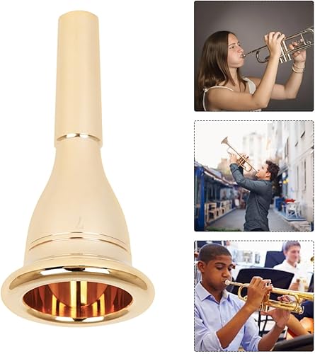Miniatura 2 de Boquilla de trombón: Boquilla de tuba de latón dorado - Reemplazo de accesorios de instrumento de boca de tuba para estudiantes y profesionales