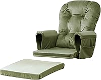 Vista 13 de Lucky Monet Juego de 5 cojines de repuesto para mecedoras deslizantes, juego de repuesto de cojines de terciopelo con bolsillos laterales de Beige