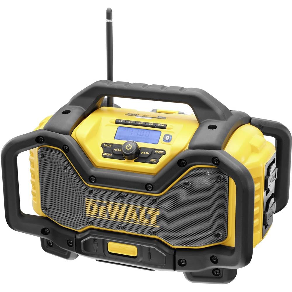 DEWALT Akku- und Netz-Radio (mit Ladefunktion, DAB+ und AM/FM-Stereo, Bluetooth, USB-Anschluss) DCR027 Gelb Schwarz