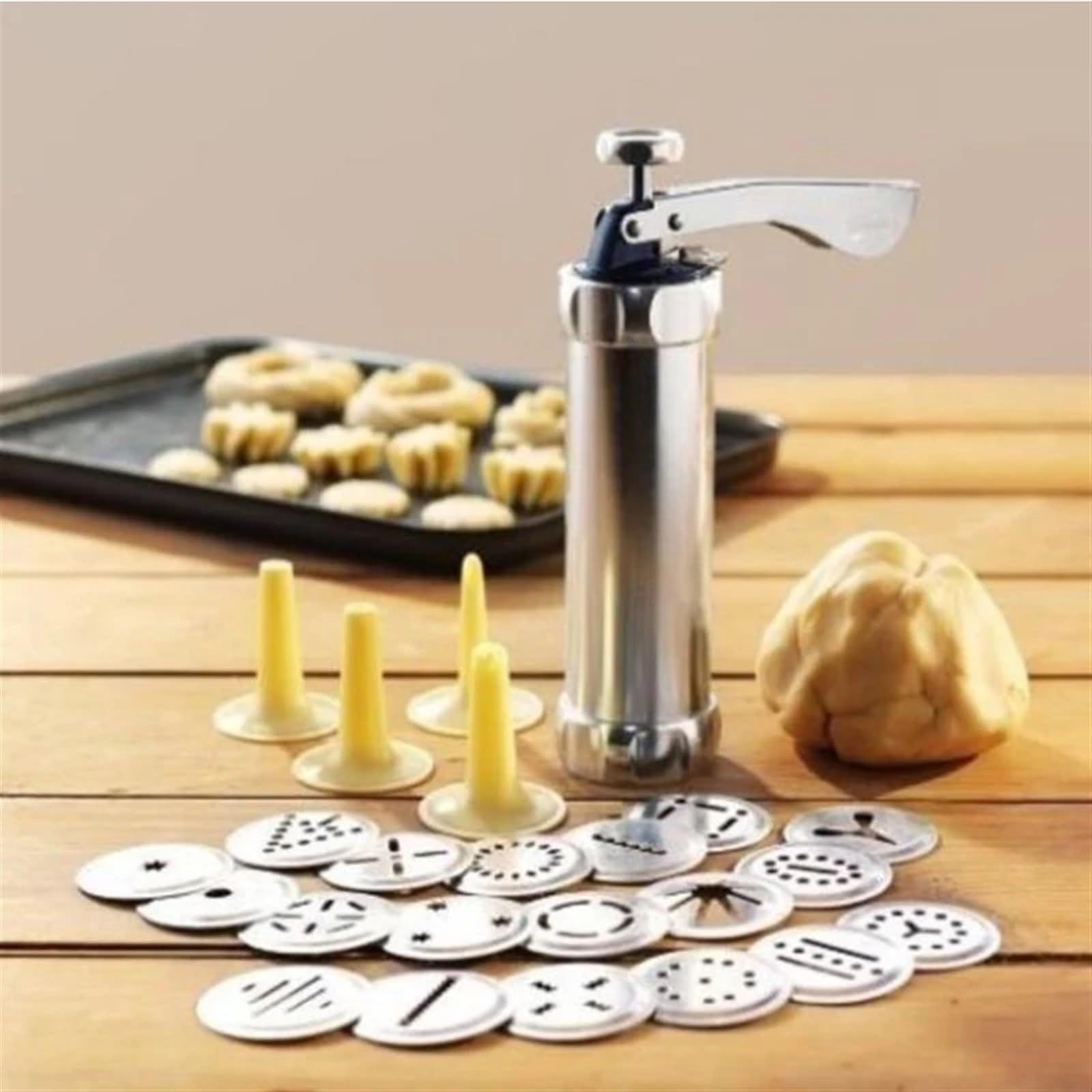 Manga Pastelera Aluminium Alloy Cake Cream Decorating Sets Cookie Making Machine Nozzles Mold Pastry Syringe Extruder Kitchen Baking Tools(24 IN 1,1 Set)