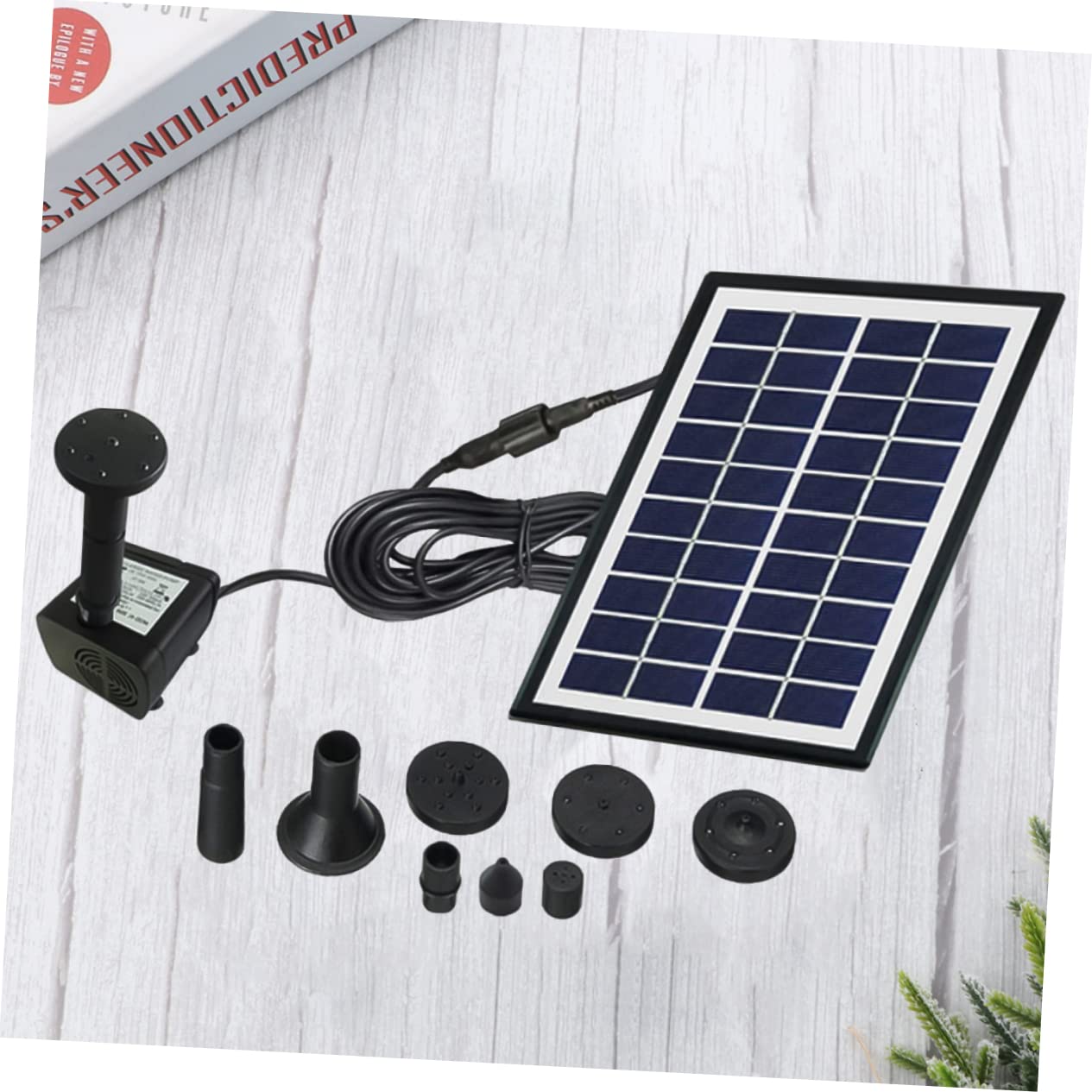 Fuente Solar Flotante 4w Negro 1 Juego Abs para Jardín y Estanque