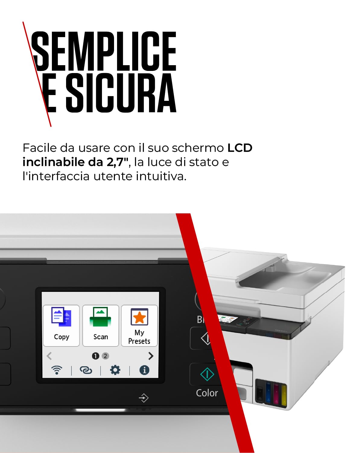 Canon Stampante WiFi per Casa e Ufficio MAXIFY GX2050 - Stampante Multifunzione MegaTank con Scanner, Fax e Fotocopiatrice per Casa | Connettività WiFi, Ethernet e USB