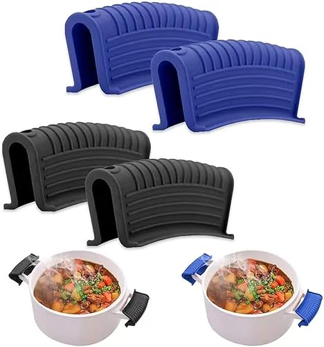 Miniatura 8 de Paquete de 3 soportes de silicona para mango caliente, funda antideslizante para agarradera, cacerola, bandeja para horno, bandejas para hornear,