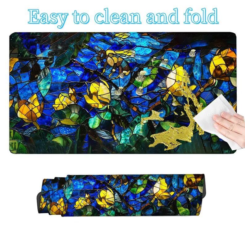 Tapis de Souris Abstrait Tapis de Souris Gamer XXL 1000x500x3mm Gaming Accessoire, Tapis de Souris Géométrie Tapis Souris Résistant à l'eau avec Base en Caoutchouc antidérapant, Deco Bureau W5-445
