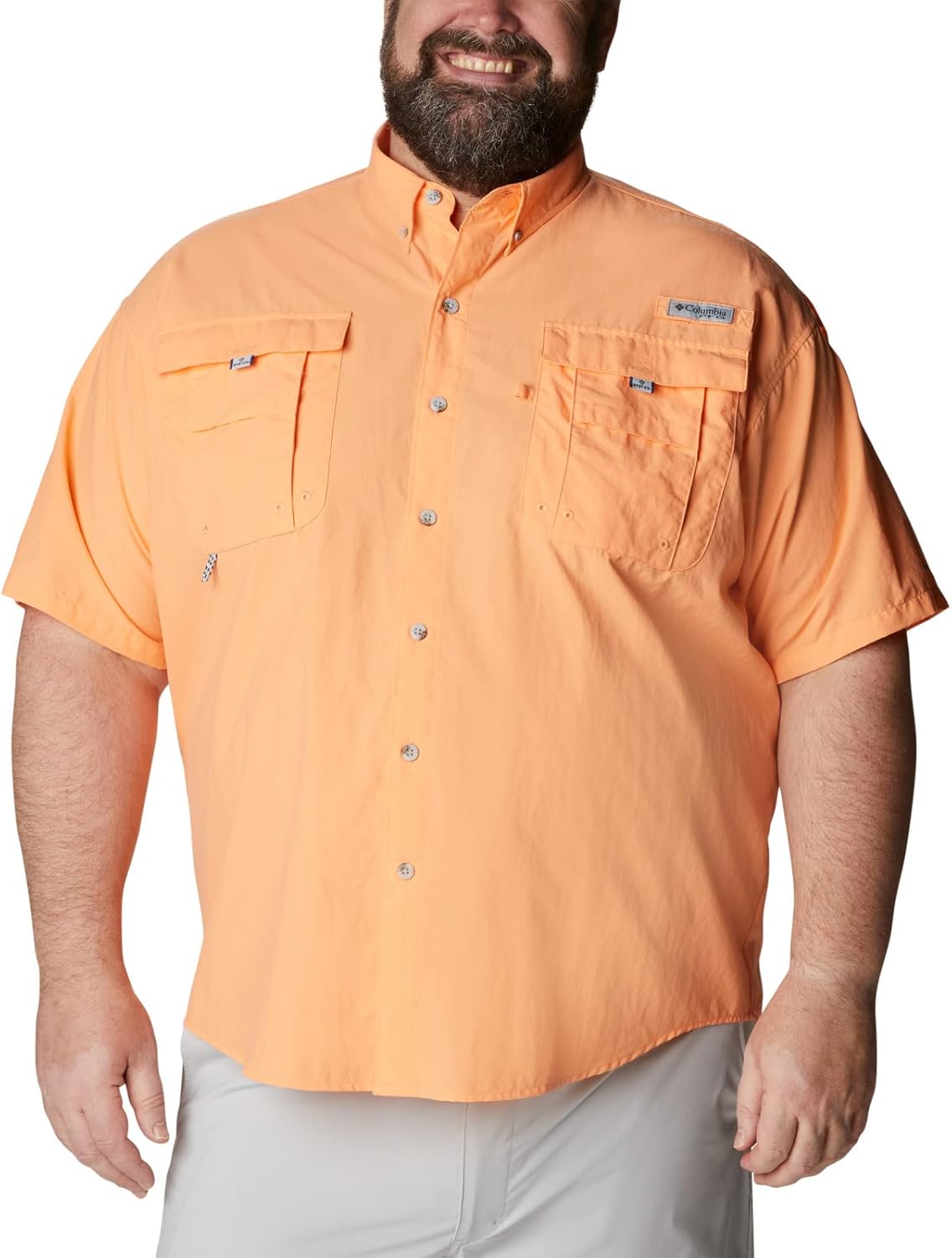 Columbia Men's Bahama II Short Sleeve Shirt 2X Tall Bright Nectar