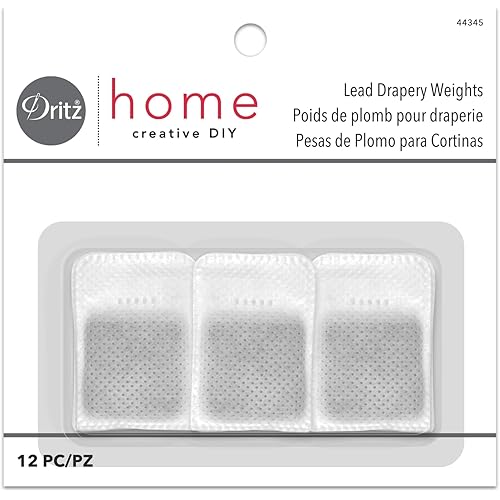Dritz Home Covered Lead Drapery Weights, 12-Piece, White (Pack of 1)