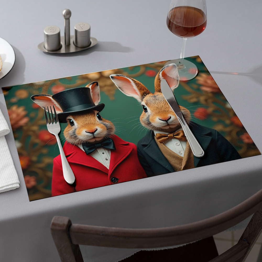 Assiettes décoratives lapins pour protéger le comptoir des brûlures avec élégance