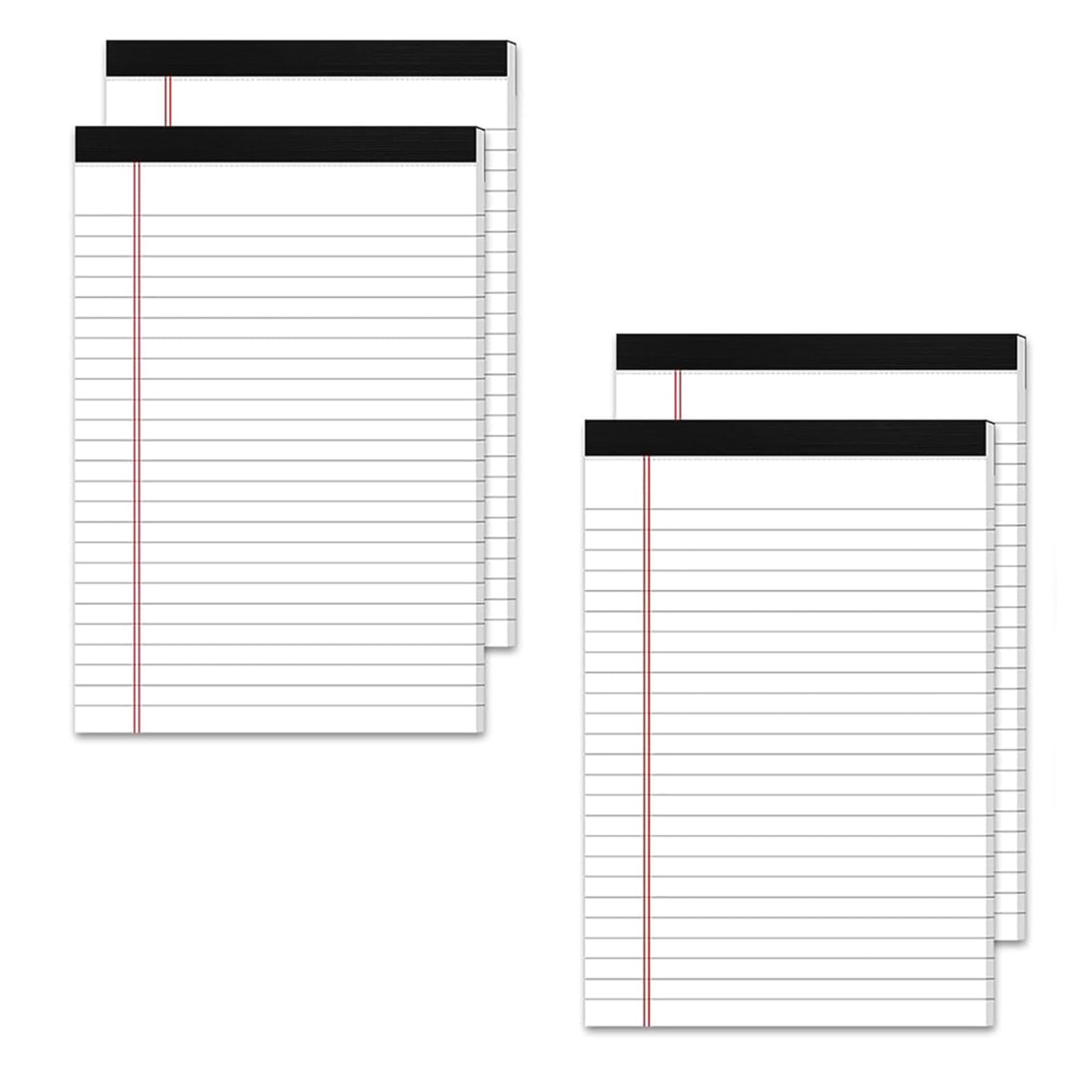Duomama Small Legal Pad 5x8 - Pack of 4 Lined Note Pads for Home & Office - To-Do List, School, Work - Narrow Ruled Notebook Paper - 50 Sheets per Pad - White