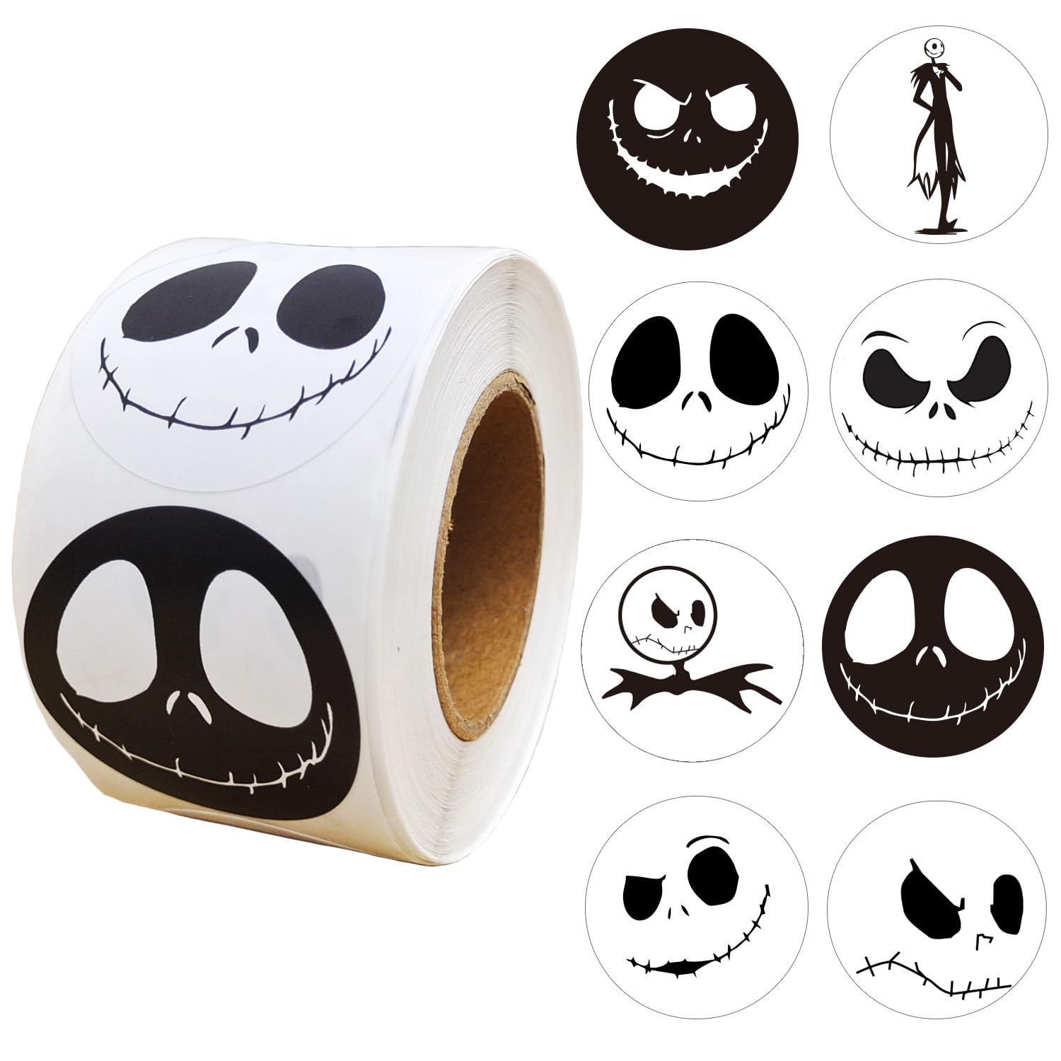 Oringaga 500 Halloween Skeleton Party Decorations Recycle Roll Stickers Party Supplies Favors Halloween Haunted House Cosplay Theme Party Decoration Cupcake DIY Sticker Labels