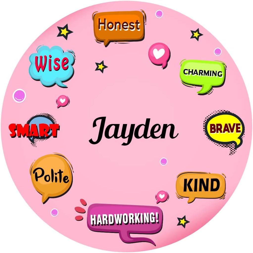 ARTBUG Jayden Name Customizable Stylish Fridge Sticker Magnet - Personality Trait Quotes - Happy Birthday Gift for Friend, Son, Daughter, Kids, Husband, Wife