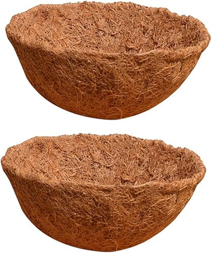 Miniatura 1 de 1 Set 2pcs Coconut Palm Flower Pot Liner Mulch 12 Inch Hanging Basket Liners Lining Material Plantas Naturales Plant Hanging Basket Liner Flowerpot