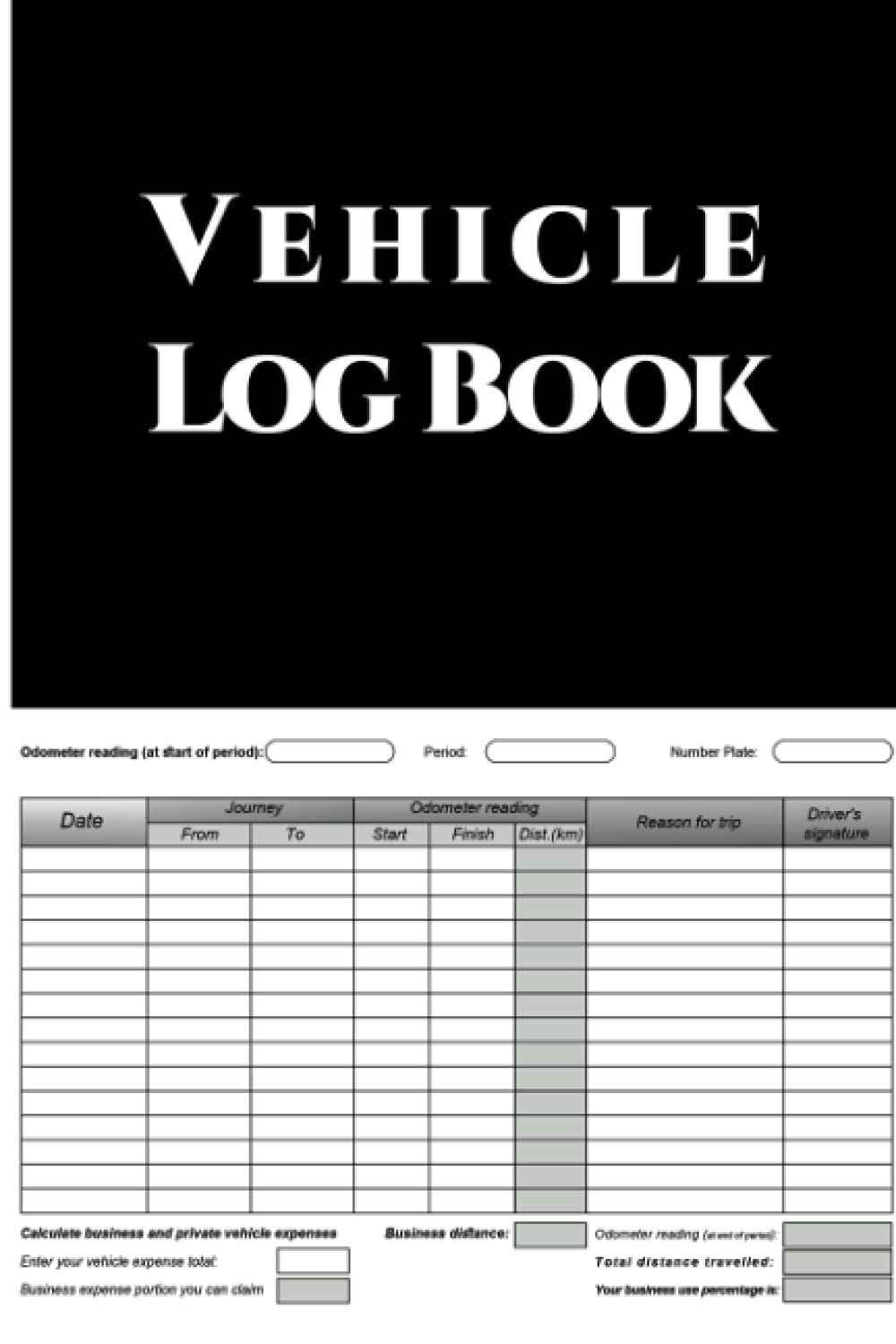 Vehicle Log Book: The car log book