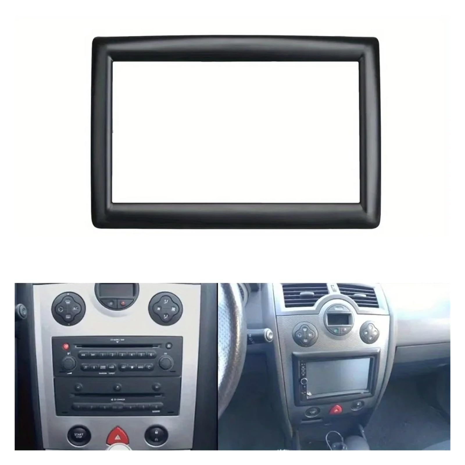 Für Megane 2 2002-2009 Doppel-Din-Radioeinbau Stereo-Panel-Dash-Kit Umrüstung Installation Trim Frontrahmen Lünette Autoradio Blende Einbau Set