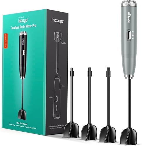 ISTOYO Mezclador de resina premium, mezclador de epoxi de batería de mano para salvar tu muñeca, mezclador de resina epoxi Pro, agitador de resina