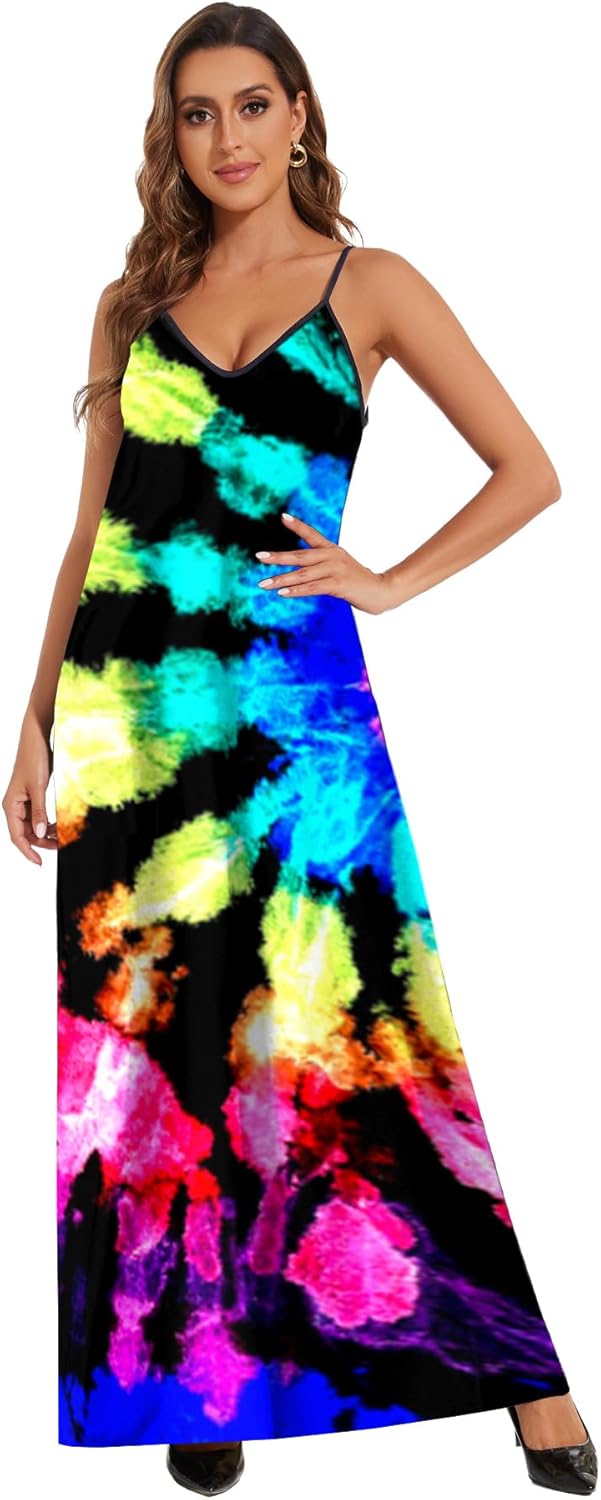 shengfan Plus Size Maxi Dresses Sundress for Women Loose Printed Adjustable African Beach Dress with Pockets - Image 2